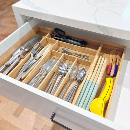 Extendable Bamboo Drawer Organiser