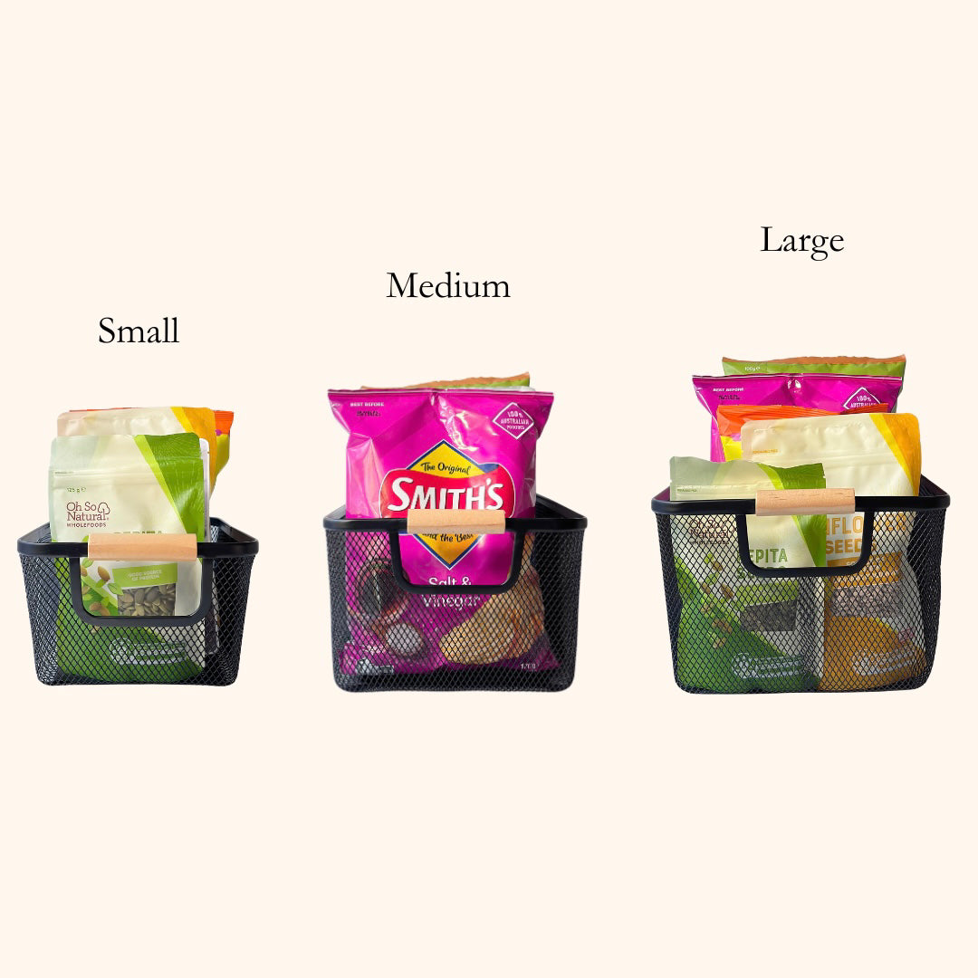 Glass Kitchen Reset Bundle | Black Labels & Mesh Baskets