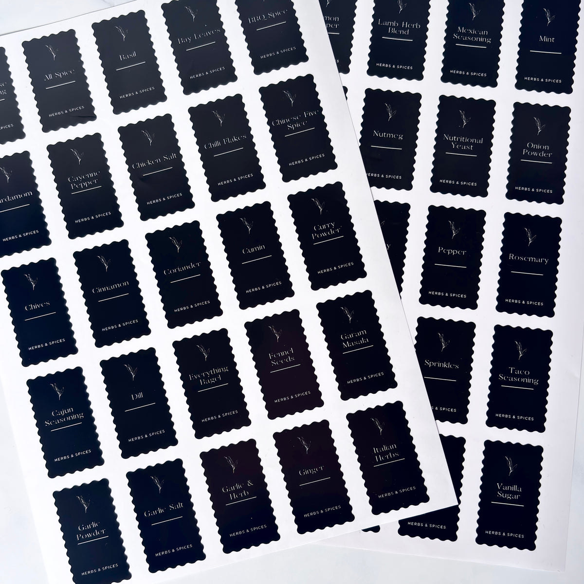12-Piece Herb & Spice Organisation Bundle| Black Labels