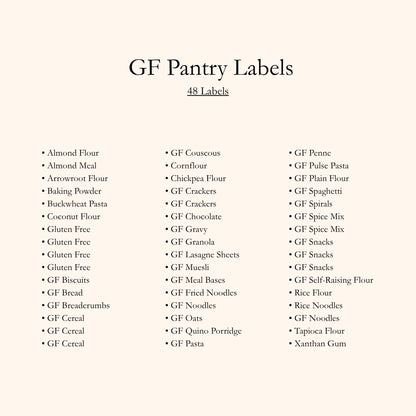 Gluten Free Arched Pantry Label Set | White | 48 Labels