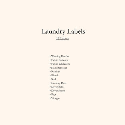 Glass Laundry Jars & Labels Set