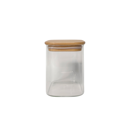 24-Piece Rectangular Glass Jar Pantry Set with Bamboo Lids