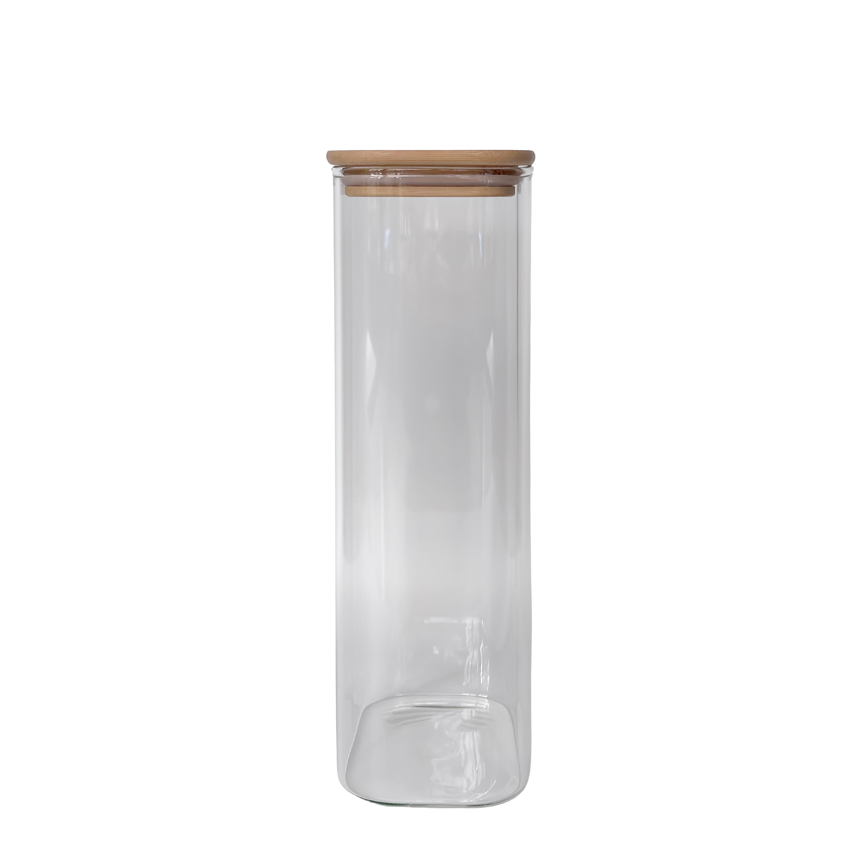 Rectangular Glass Pantry Jar with Bamboo Lid | 2.4L