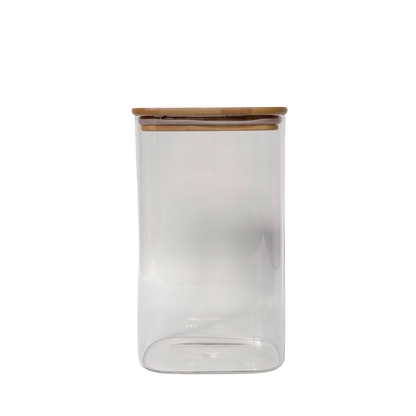 Rectangular Glass Pantry Jar with Bamboo Lid | 1.8L