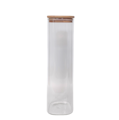 24-Piece Rectangular Glass Jar Pantry Set with Bamboo Lids