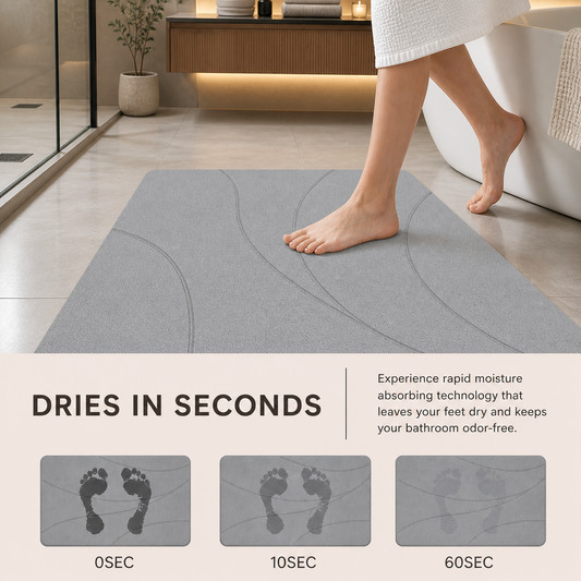 Quick-Dry Stone Bath Mat | Light Grey