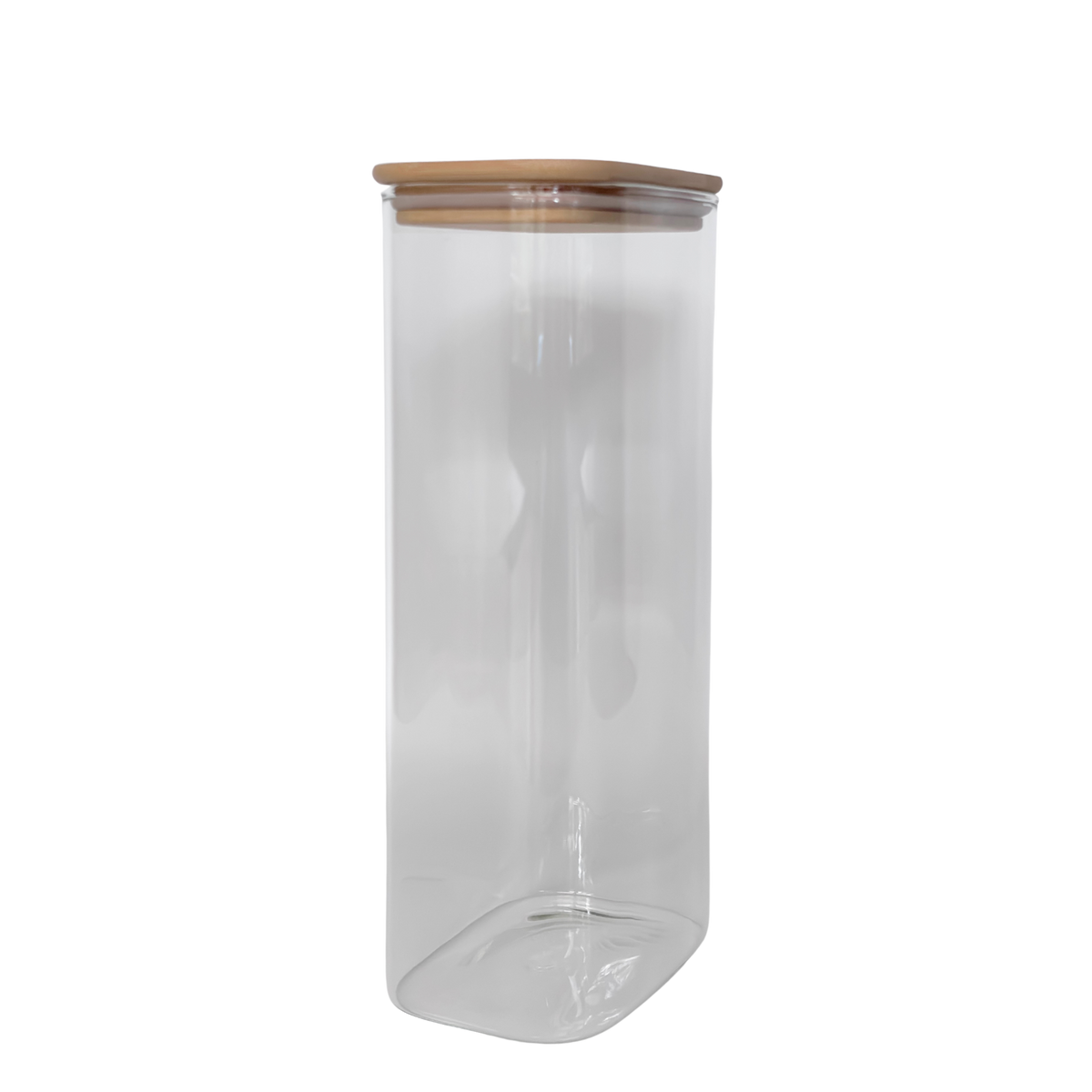 Rectangular Glass Pantry Jar with Bamboo Lid | 2.4L