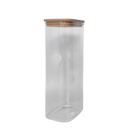 Rectangular Glass Pantry Jar with Bamboo Lid | 2.4L