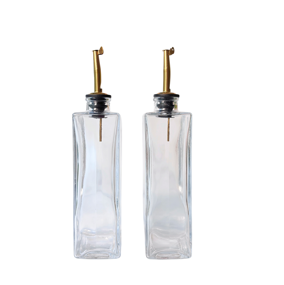 Glass Oil & Vinegar Bottle 2-Piece Set | Gold Nozzle | 500ml
