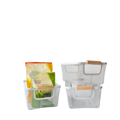 Small Mesh Storage Basket | 3-Piece Set | White