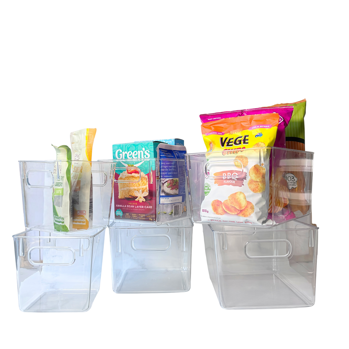 6-Piece Clear Storage Container Bundle