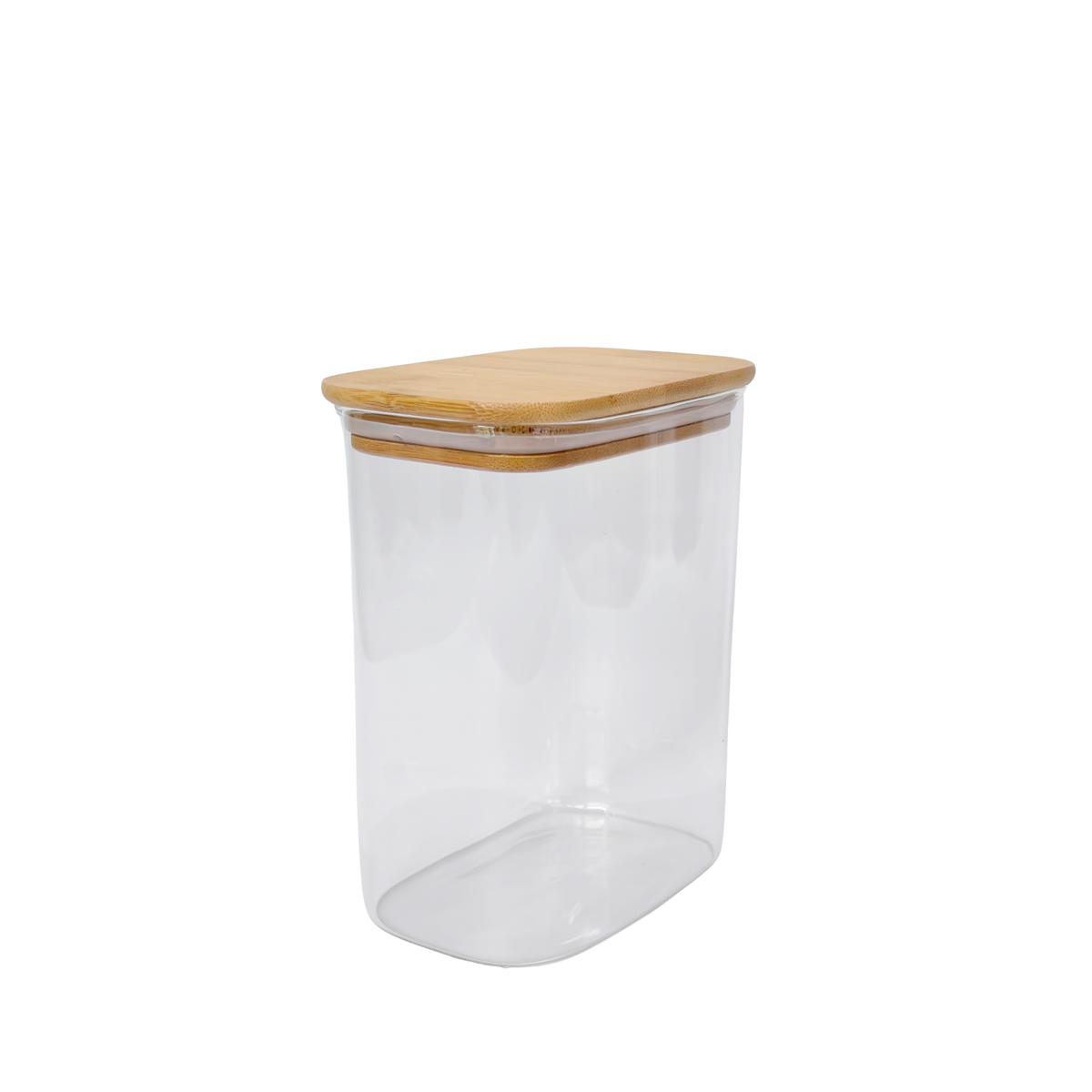 Rectangular Glass Pantry Jar with Bamboo Lid | 1.4L