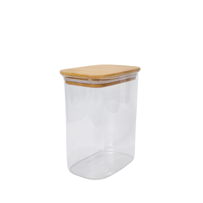 Rectangular Glass Pantry Jar with Bamboo Lid | 1.4L