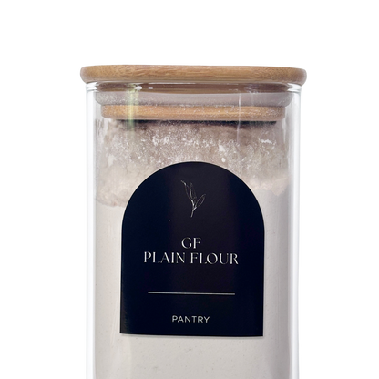 Gluten Free Arch Pantry Label Set | Black | 48 Labels