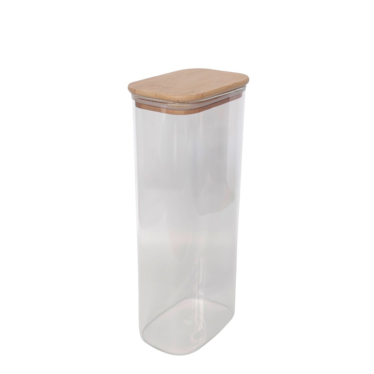 Rectangular Glass Pantry Jar with Bamboo Lid | 2.7L