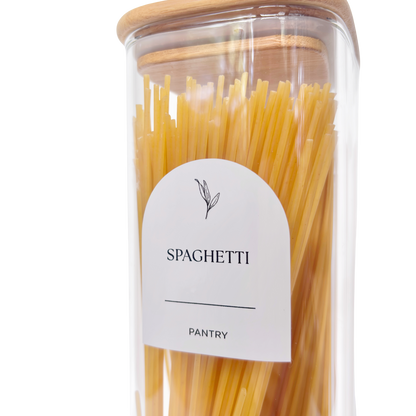 Essential Arched Pantry Label Set | White | 48 Labels