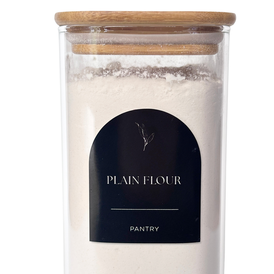 Essential Arched Pantry Label Set | Black | 48 Labels