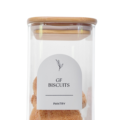 Gluten Free Arched Pantry Label Set | White | 48 Labels