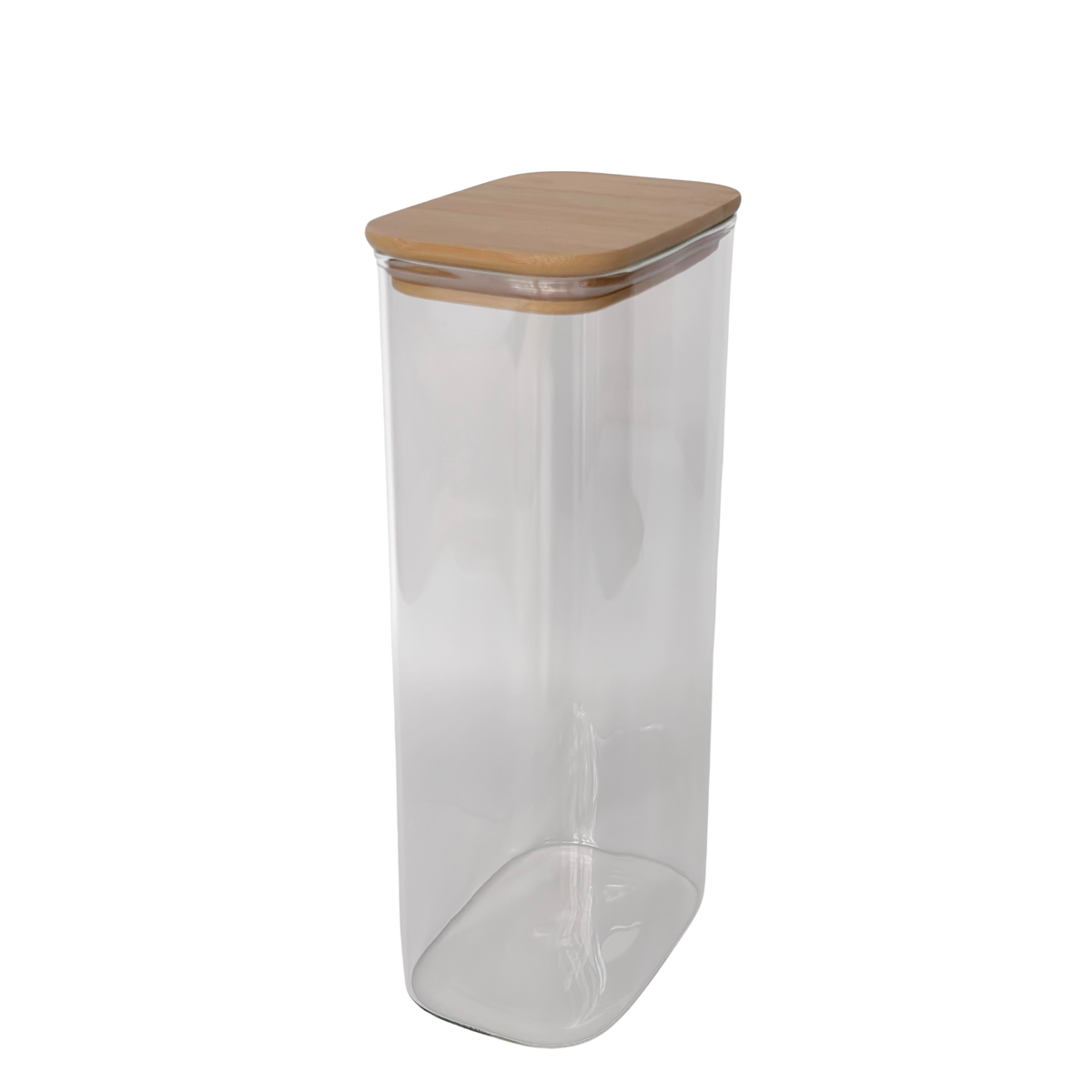 24-Piece Rectangular Glass Jar Pantry Set with Bamboo Lids