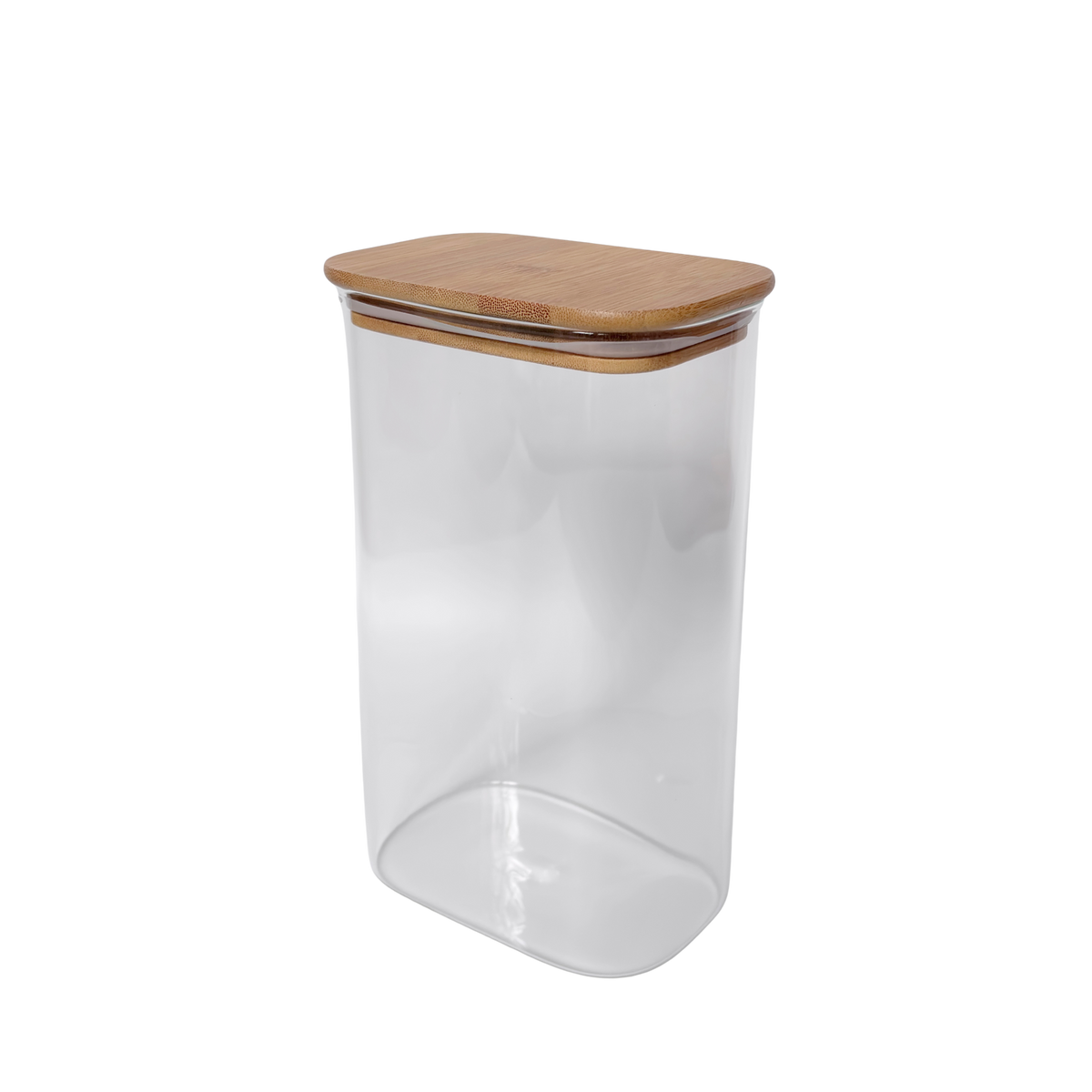 Rectangular Glass Pantry Jar with Bamboo Lid | 1.8L